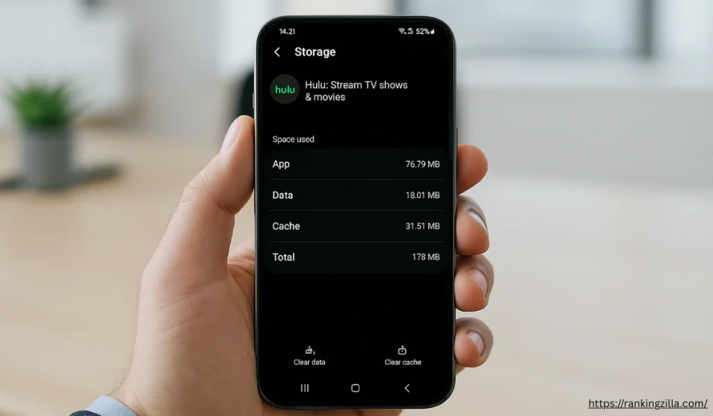 Clear Cache and Cookies on Hulu app