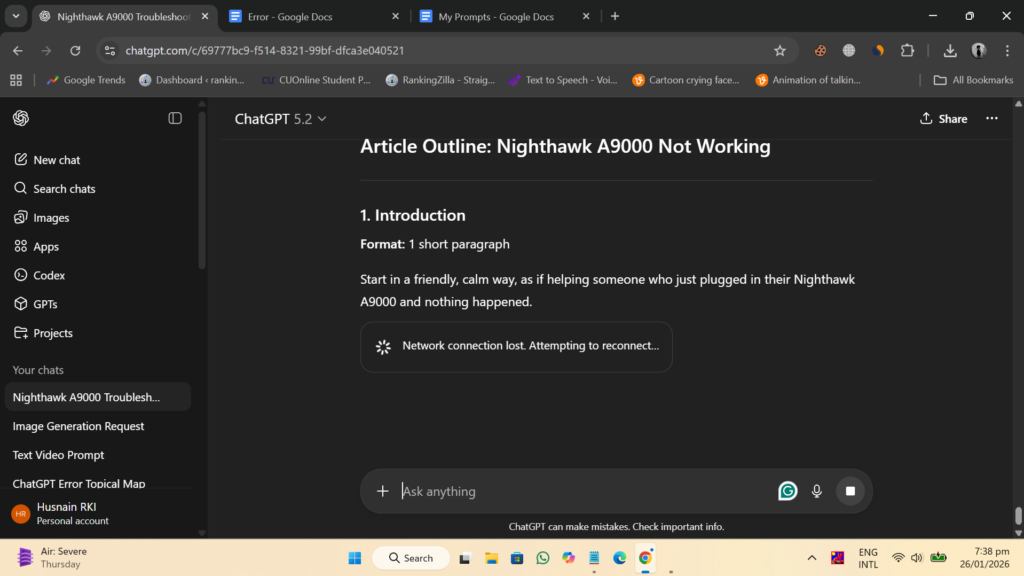 What Does “Network Connection Lost. Attempting to Reconnect” Mean